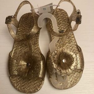 Toddler Girls Gold Glitter Sandel Size 11